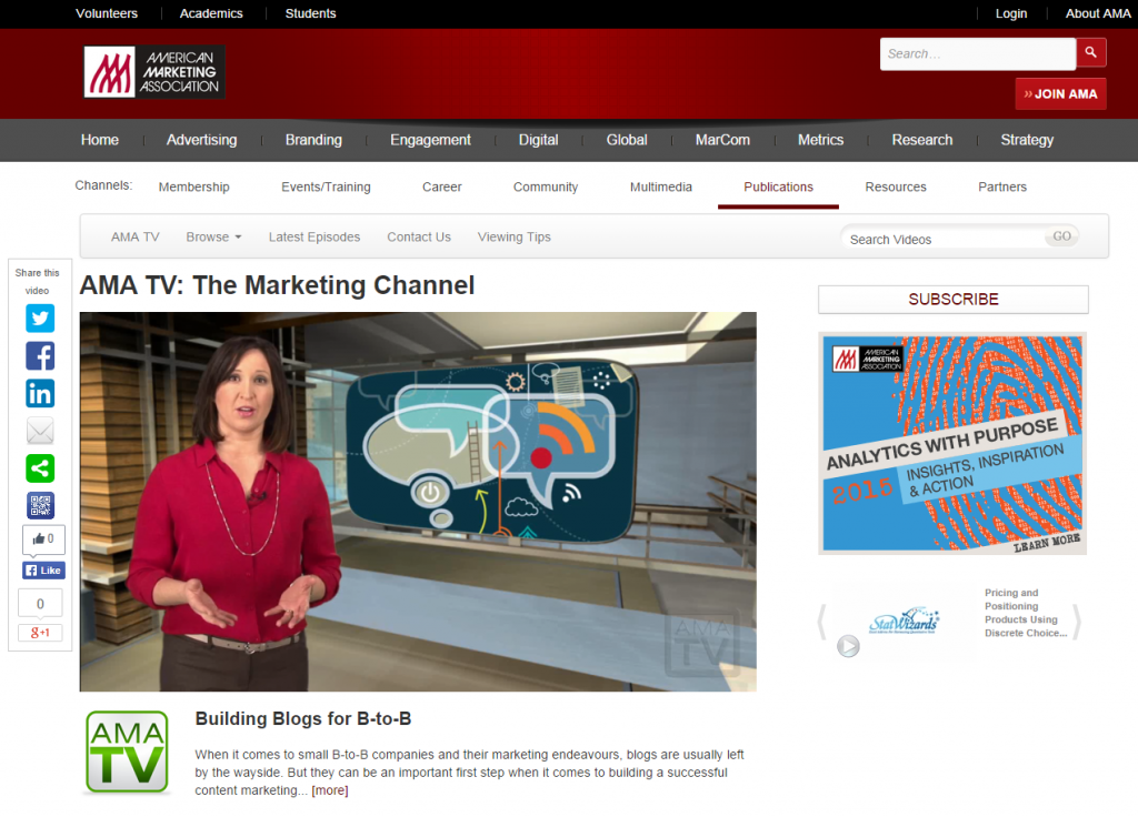 American Marketing Association, AMA TV, The Marketing Channel