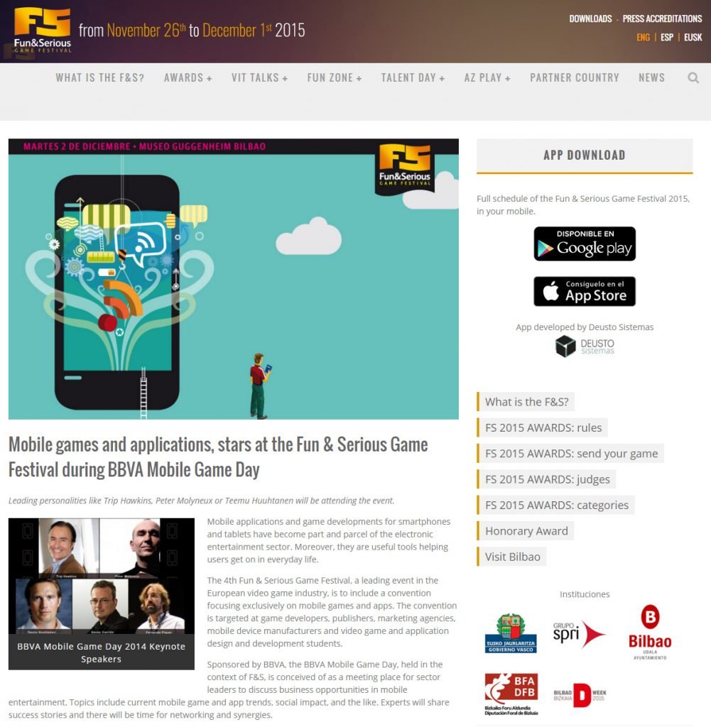 Fun & Serious Game Festival, Bilbao, Spain